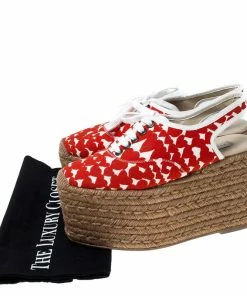 Coupon ⭐ Stella McCartney Orange Canvas Wedge Slingback Platform Espadrille 🩴 Sandals Size 36 For 👩 Women 🎉 -Stella McCartney Shop luxury women stella mccartney used shoes p233305 008