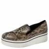 Discount 🛒 Stella McCartney Beige Faux Python Platform Slip On 👟 Sneakers Size 39 For 👩 Women 👏