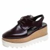 Cheap 👍 Stella McCartney Burgundy Faux Leather Elyse Cutout Platform Derby Size 36 For 👩 Women ⌛ -Stella McCartney Shop luxury women stella mccartney used shoes p241661 002