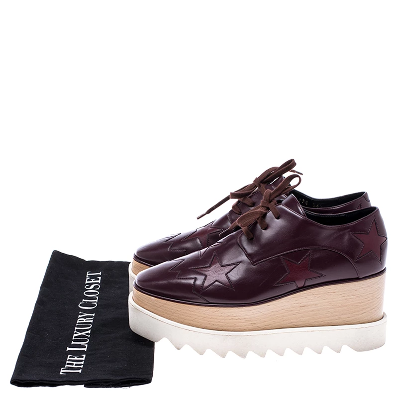 Cheap ๐ฏ Stella McCartney Burgundy Faux Leather Elyse Star Platform Derby Size 36.5 For ๐ฉ Women โค๏ธ 10 Cheap ๐ฏ Stella McCartney Burgundy Faux Leather Elyse Star Platform Derby Size 36.5 For ๐ฉ Women โค๏ธ - Image 8