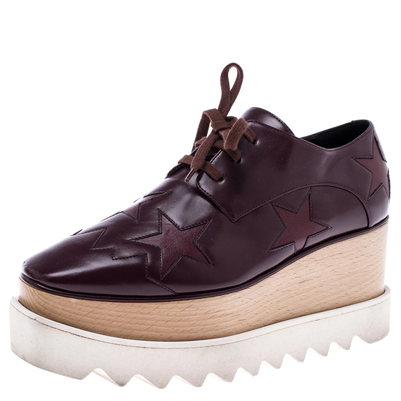 Cheap ๐ฏ Stella McCartney Burgundy Faux Leather Elyse Star Platform Derby Size 36.5 For ๐ฉ Women โค๏ธ 3 Cheap ๐ฏ Stella McCartney Burgundy Faux Leather Elyse Star Platform Derby Size 36.5 For ๐ฉ Women โค๏ธ