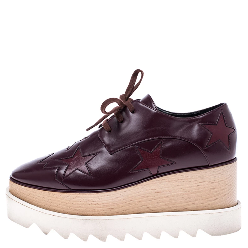 Cheap ๐ฏ Stella McCartney Burgundy Faux Leather Elyse Star Platform Derby Size 36.5 For ๐ฉ Women โค๏ธ 4 Cheap ๐ฏ Stella McCartney Burgundy Faux Leather Elyse Star Platform Derby Size 36.5 For ๐ฉ Women โค๏ธ - Image 2