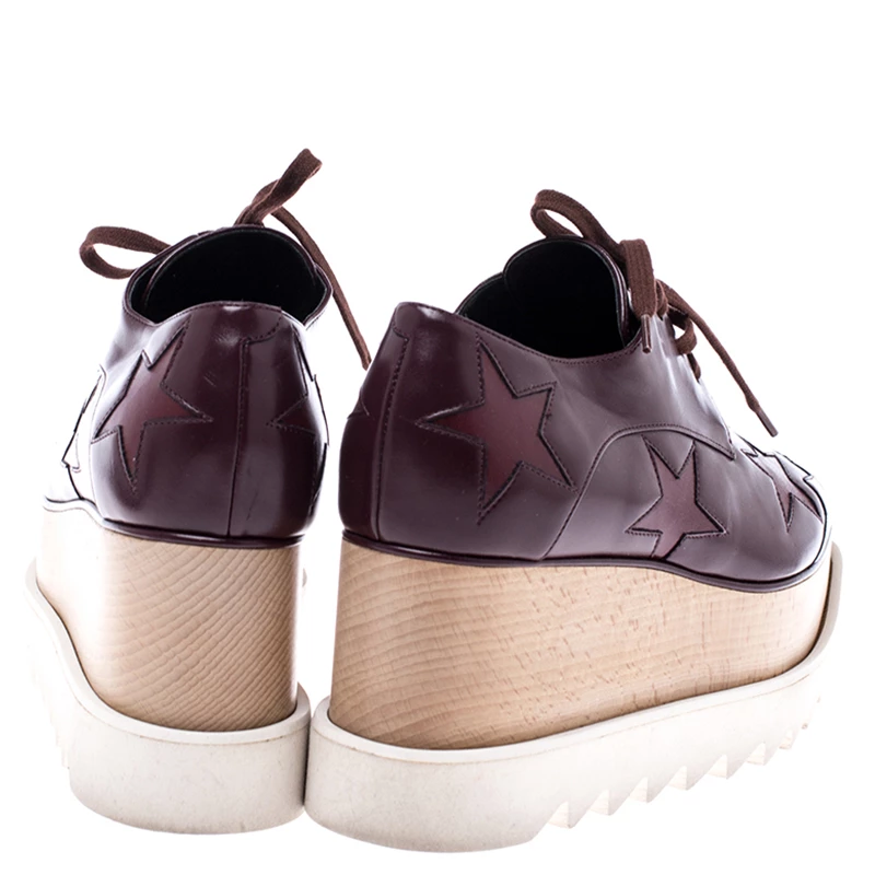 Cheap ๐ฏ Stella McCartney Burgundy Faux Leather Elyse Star Platform Derby Size 36.5 For ๐ฉ Women โค๏ธ 7 Cheap ๐ฏ Stella McCartney Burgundy Faux Leather Elyse Star Platform Derby Size 36.5 For ๐ฉ Women โค๏ธ - Image 5