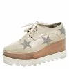 Budget 🥰 Stella McCartney Beige Faux Leather Elyse Star Platform Lace Up Derby Size 37 For 👩 Women 💯 -Stella McCartney Shop luxury women stella mccartney used shoes p245247 002