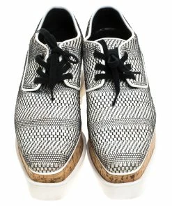 New 🌟 Stella McCartney Black/White Faux Leather Elyse Platform Derby Size 35 For 👩 Women ✨ -Stella McCartney Shop luxury women stella mccartney used shoes p245967 006