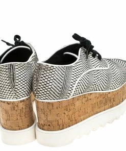 New 🌟 Stella McCartney Black/White Faux Leather Elyse Platform Derby Size 35 For 👩 Women ✨ -Stella McCartney Shop luxury women stella mccartney used shoes p245967 007