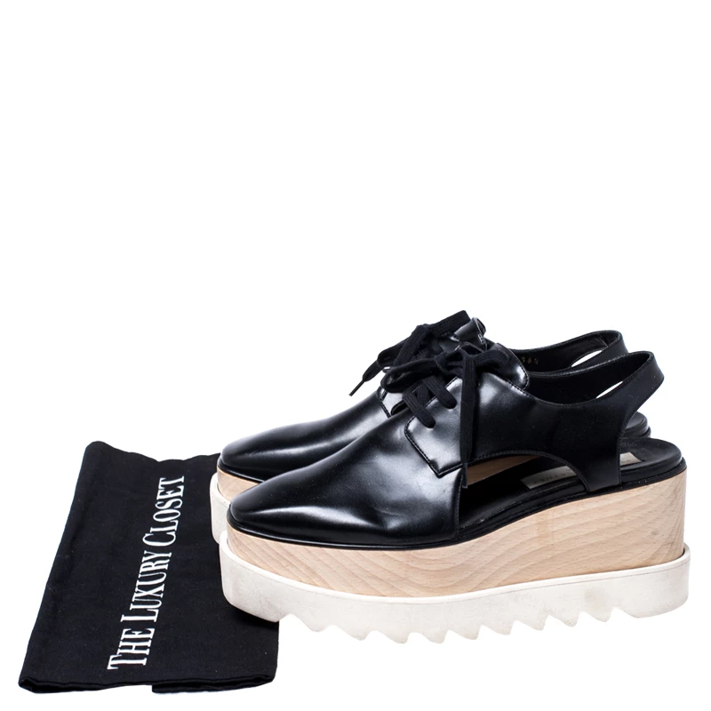 Best Pirce 💯 Stella McCartney Black Faux Leather Elyse Cutout Platform Derby Size 36.5 For 👩 Women 🎉 10 Best Pirce 💯 Stella McCartney Black Faux Leather Elyse Cutout Platform Derby Size 36.5 For 👩 Women 🎉 - Image 8