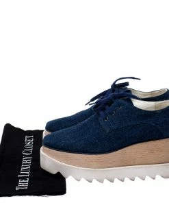 Best Pirce ❤️ Stella McCartney Blue Denim Fabric Elyse Platform Derby Size 36.5 For 👩 Women 😀 17 Best Pirce ❤️ Stella McCartney Blue Denim Fabric Elyse Platform Derby Size 36.5 For 👩 Women 😀 -Stella McCartney Shop luxury women stella mccartney used shoes p246359 002