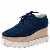 Best Pirce ❤️ Stella McCartney Blue Denim Fabric Elyse Platform Derby Size 36.5 For 👩 Women 😀 -Stella McCartney Shop luxury women stella mccartney used shoes p246359 004