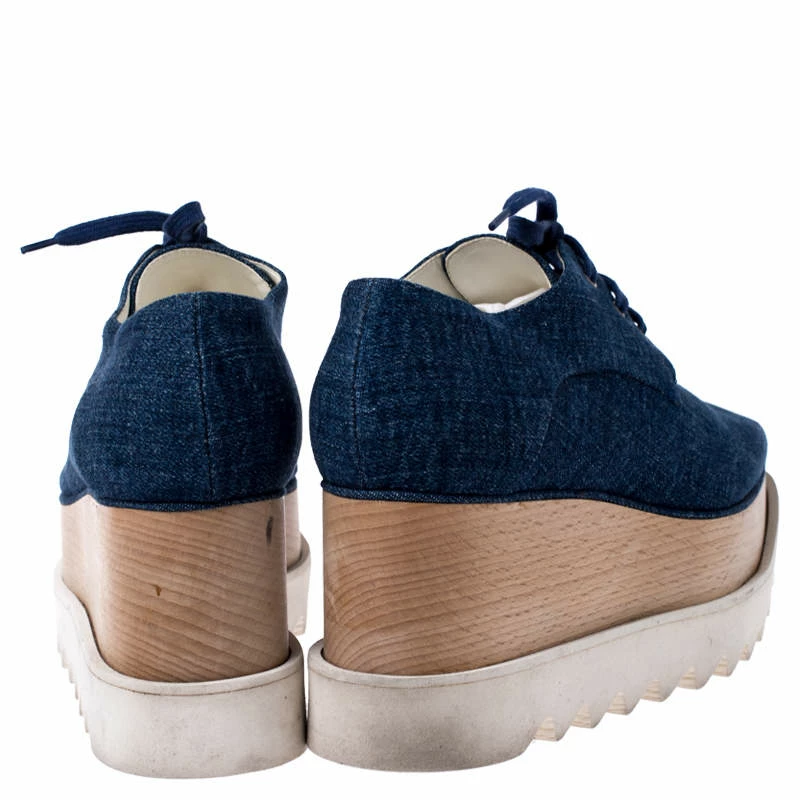 Best Pirce ❤️ Stella McCartney Blue Denim Fabric Elyse Platform Derby Size 36.5 For 👩 Women 😀 7 Best Pirce ❤️ Stella McCartney Blue Denim Fabric Elyse Platform Derby Size 36.5 For 👩 Women 😀 - Image 5
