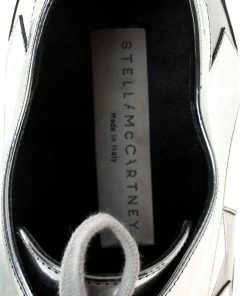 New 🌟 Stella McCartney Silver Metallic Faux Leather Indium Elyse Star Platform Derby Size 36 For 👩 Women ⌛ -Stella McCartney Shop luxury women stella mccartney used shoes p246943 002