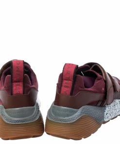Best Sale 🤩 Stella McCartney Burgundy Fabric And Faux Suede Eclypse Lace Up 👟 Sneakers Size 39 For 👩 Women 😉 -Stella McCartney Shop luxury women stella mccartney used shoes p248029 001