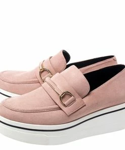 Outlet 😍 Stella McCartney Blush Pink Faux Suede Platform Loafers Size 38 For 👩 Women ⭐ -Stella McCartney Shop luxury women stella mccartney used shoes p249859 008