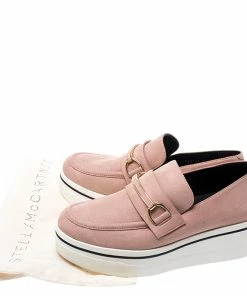 Outlet 😍 Stella McCartney Blush Pink Faux Suede Platform Loafers Size 38 For 👩 Women ⭐ -Stella McCartney Shop luxury women stella mccartney used shoes p249859 009