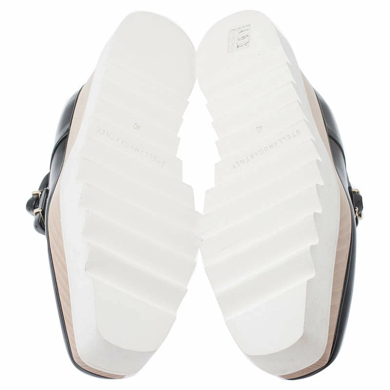 Outlet 🛒 Stella McCartney Black Faux Leather Elyse Buckle Platform Derby 👟 Sneakers Size 40 For 👩 Women 🤩 8 Outlet 🛒 Stella McCartney Black Faux Leather Elyse Buckle Platform Derby 👟 Sneakers Size 40 For 👩 Women 🤩 - Image 6