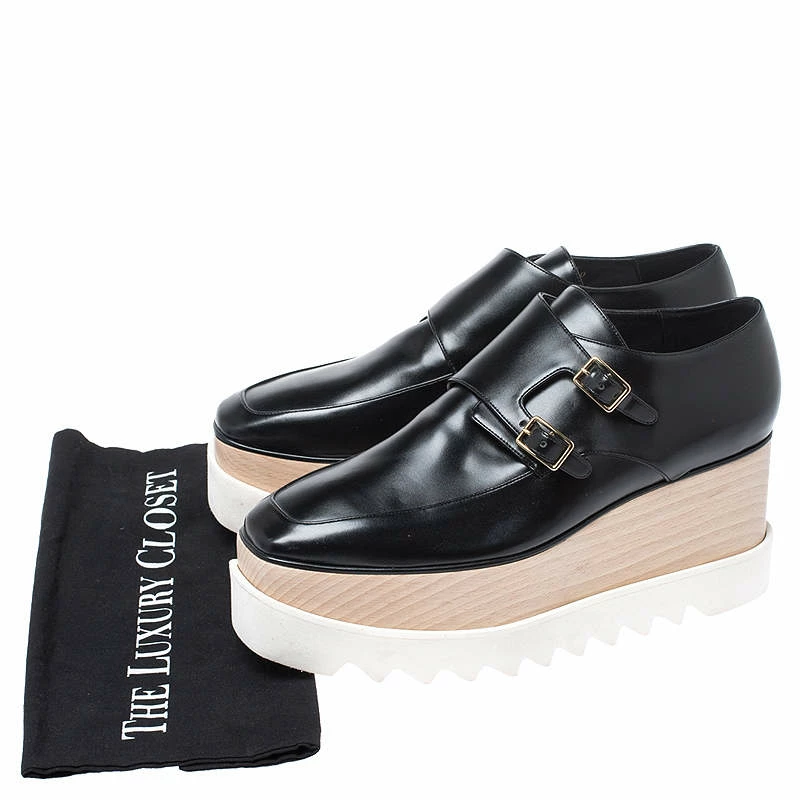 Outlet 🛒 Stella McCartney Black Faux Leather Elyse Buckle Platform Derby 👟 Sneakers Size 40 For 👩 Women 🤩 10 Outlet 🛒 Stella McCartney Black Faux Leather Elyse Buckle Platform Derby 👟 Sneakers Size 40 For 👩 Women 🤩 - Image 8