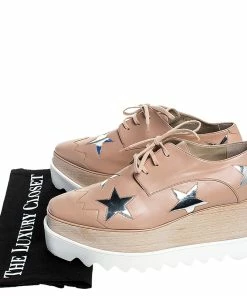 Best Sale ⭐ Stella McCartney Beige/Silver Faux Leather Elyse Star Platform Lace Up Derby Size 36.5 For 👩 Women 🔥 17 Best Sale ⭐ Stella McCartney Beige/Silver Faux Leather Elyse Star Platform Lace Up Derby Size 36.5 For 👩 Women 🔥 -Stella McCartney Shop luxury women stella mccartney used shoes p251223 003