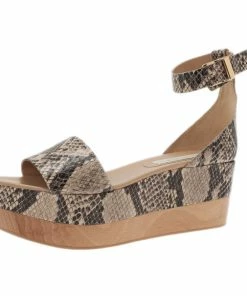 Brand new 😀 Stella McCartney Beige Faux Python Ankle Strap Wedges Size 41 For 👩 Women 🎉