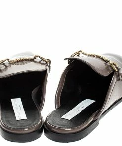 Top 10 🔔 Stella McCartney Dark Beige Faux Leather Chain Slide Mules Size 38 For 👩 Women 🌟 -Stella McCartney Shop luxury women stella mccartney used shoes p254748 003
