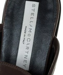 Top 10 🔔 Stella McCartney Dark Beige Faux Leather Chain Slide Mules Size 38 For 👩 Women 🌟 -Stella McCartney Shop luxury women stella mccartney used shoes p254748 004