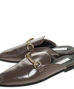 Top 10 🔔 Stella McCartney Dark Beige Faux Leather Chain Slide Mules Size 38 For 👩 Women 🌟 -Stella McCartney Shop luxury women stella mccartney used shoes p254748 007