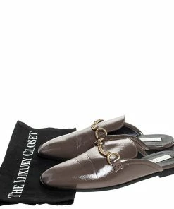 Top 10 🔔 Stella McCartney Dark Beige Faux Leather Chain Slide Mules Size 38 For 👩 Women 🌟 -Stella McCartney Shop luxury women stella mccartney used shoes p254748 008