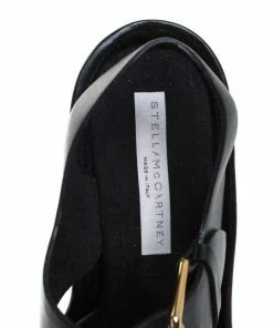 Best Pirce ✨ Stella McCartney Black Faux Leather Buckle Block Heel Star Platform 🩴 Sandals Size 37 For 👩 Women 👏 -Stella McCartney Shop luxury women stella mccartney used shoes p258685 004