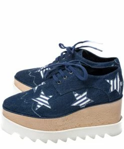 Budget 🎉 Stella McCartney Blue Denim Elyse Star Platform Derby Size 35 For 👩 Women 🔥 -Stella McCartney Shop luxury women stella mccartney used shoes p260857 007