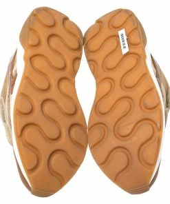 Buy ⌛ Stella McCartney Beige/Brown Fabric And Faux Leather Eclypse Velcro 👟 Sneakers Size 40 For 👩 Women 👍 -Stella McCartney Shop luxury women stella mccartney used shoes p261182 001