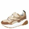 Buy ⌛ Stella McCartney Beige/Brown Fabric And Faux Leather Eclypse Velcro 👟 Sneakers Size 40 For 👩 Women 👍 -Stella McCartney Shop luxury women stella mccartney used shoes p261182 004