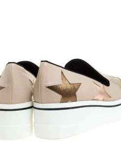 Buy ⌛ Stella McCartney Beige Faux Leather Binx Star Platform Slip On 👟 Sneakers Size 41 For 👩 Women ✔️ -Stella McCartney Shop luxury women stella mccartney used shoes p262693 004