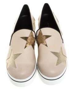 Buy ⌛ Stella McCartney Beige Faux Leather Binx Star Platform Slip On 👟 Sneakers Size 41 For 👩 Women ✔️ -Stella McCartney Shop luxury women stella mccartney used shoes p262693 005