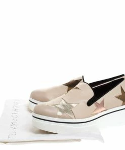 Buy ⌛ Stella McCartney Beige Faux Leather Binx Star Platform Slip On 👟 Sneakers Size 41 For 👩 Women ✔️ -Stella McCartney Shop luxury women stella mccartney used shoes p262693 008