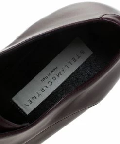 Outlet ❤️ Stella McCartney Burgundy Faux Leather Elyse Platform Lace Up Derby Size 39 For 👩 Women 🎉 -Stella McCartney Shop luxury women stella mccartney used shoes p263527 006