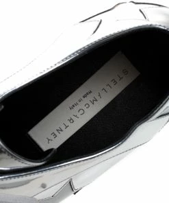 Deals ⭐ Stella McCartney Metallic Silver Faux Leather Elyse Star Platform Derby Size 40 For 👩 Women 🔔 -Stella McCartney Shop luxury women stella mccartney used shoes p265768 008