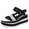 Cheapest 👍 Stella McCartney Black/White Fabric Sneak Elyse Platform 🩴 Sandals Size 35.5 For 👩 Women ✨ -Stella McCartney Shop luxury women stella mccartney used shoes p268109 003