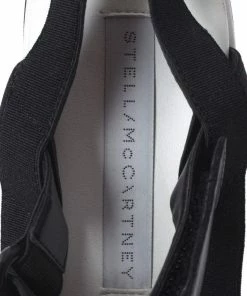 Cheapest 👍 Stella McCartney Black/White Fabric Sneak Elyse Platform 🩴 Sandals Size 35.5 For 👩 Women ✨ -Stella McCartney Shop luxury women stella mccartney used shoes p268109 004