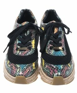 Best Sale 🔥 Stella McCartney Multicolor Python Effect Faux Leather And Mesh Espadrille 👟 Sneakers Size 38 For 👩 Women ⌛ -Stella McCartney Shop luxury women stella mccartney used shoes p268588 007