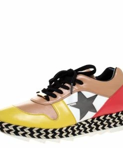 Best deal 🎉 Stella McCartney Multicolor Faux Leather Star Macy Espadrille 👟 Sneakers Size 38 For 👩 Women 🔔