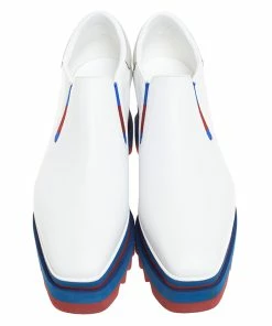 Flash Sale ⌛ Stella McCartney White Faux Leather Elyse Platform Slip On 👟 Sneakers Size 39 For 👩 Women 👍 -Stella McCartney Shop luxury women stella mccartney used shoes p272844 003