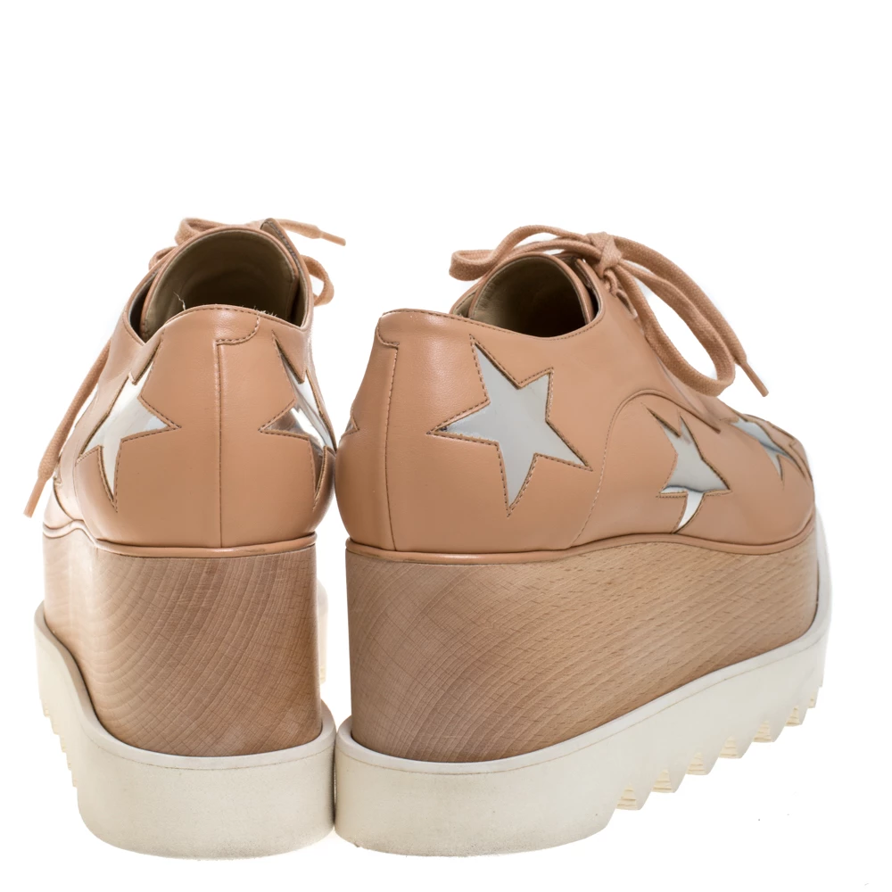 Cheap 🤩 Stella McCartney Camel/Silver Faux Leather Elyse Star Platform Derby Size 40 For 👩 Women 💯 7 Cheap 🤩 Stella McCartney Camel/Silver Faux Leather Elyse Star Platform Derby Size 40 For 👩 Women 💯 - Image 5