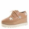 Cheap 🤩 Stella McCartney Camel/Silver Faux Leather Elyse Star Platform Derby Size 40 For 👩 Women 💯