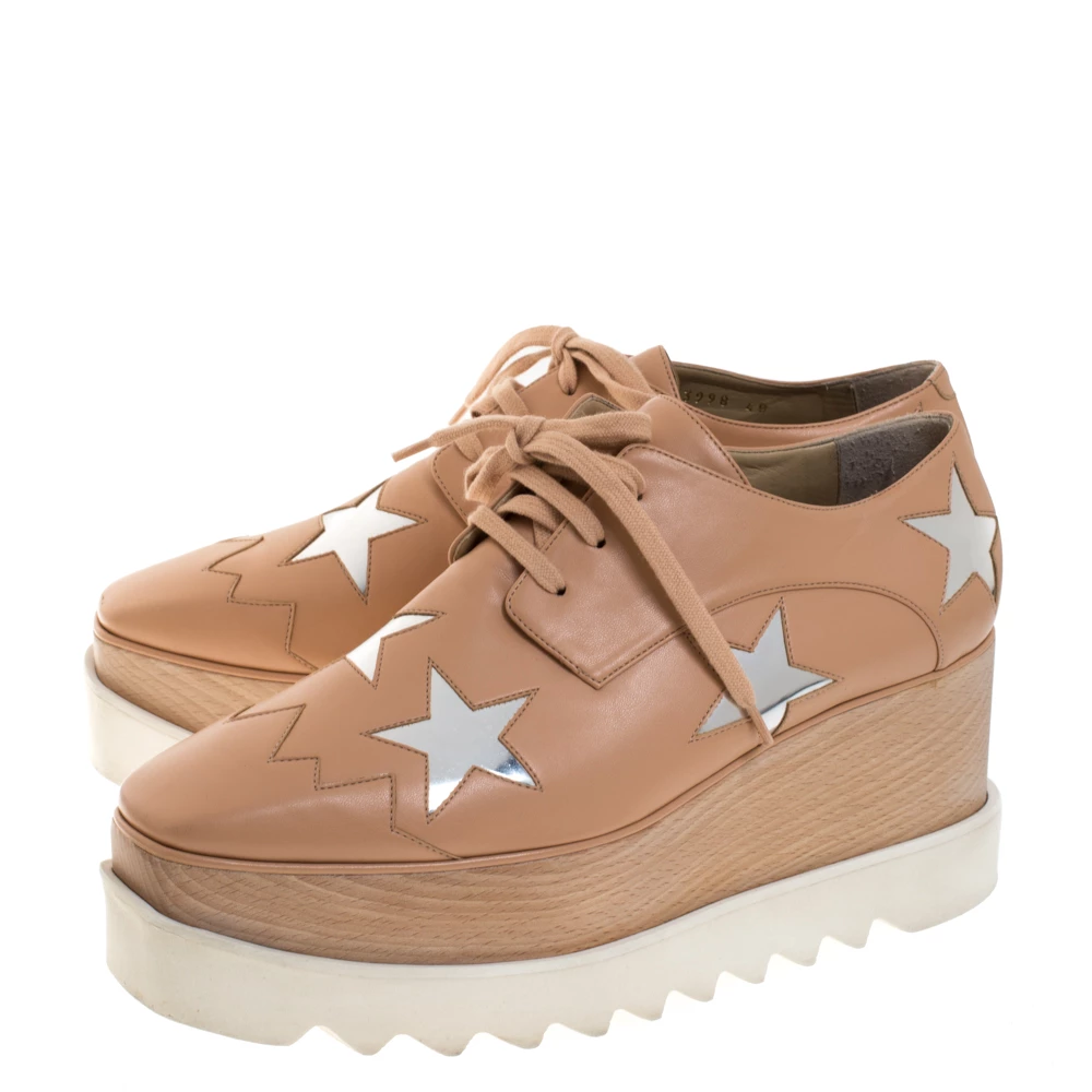 Cheap 🤩 Stella McCartney Camel/Silver Faux Leather Elyse Star Platform Derby Size 40 For 👩 Women 💯 6 Cheap 🤩 Stella McCartney Camel/Silver Faux Leather Elyse Star Platform Derby Size 40 For 👩 Women 💯 - Image 4
