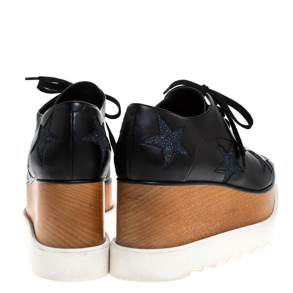 Deals ๐ Stella McCartney Black Faux Leather And Glitter Fabric Elyse Star Platform Lace Up Booties Size 38 For ๐ฉ Women ๐ 7 Deals ๐ Stella McCartney Black Faux Leather And Glitter Fabric Elyse Star Platform Lace Up Booties Size 38 For ๐ฉ Women ๐ - Image 5