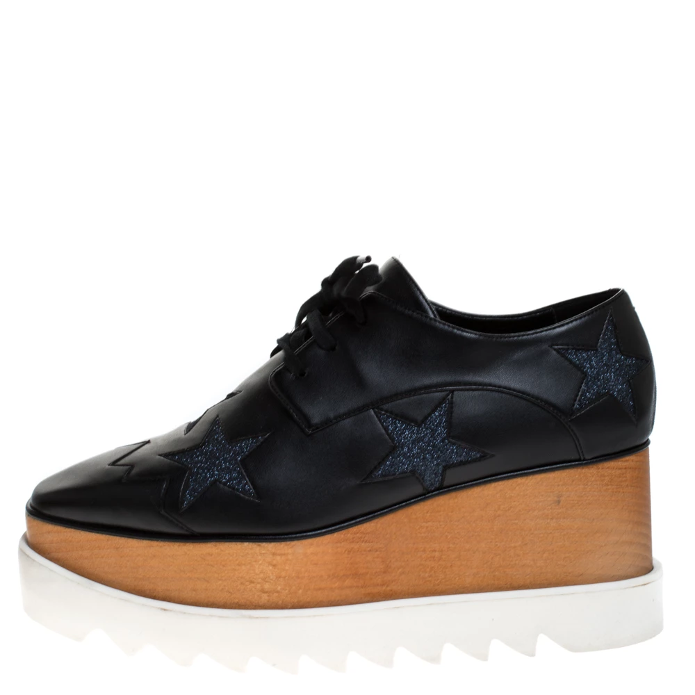 Deals ๐ Stella McCartney Black Faux Leather And Glitter Fabric Elyse Star Platform Lace Up Booties Size 38 For ๐ฉ Women ๐ 4 Deals ๐ Stella McCartney Black Faux Leather And Glitter Fabric Elyse Star Platform Lace Up Booties Size 38 For ๐ฉ Women ๐ - Image 2