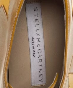 Hot Sale 🎉 Stella McCartney Beige Brushed Faux Leather Elyse Star Platform Lace Up Derby Size 36.5 For 👩 Women 👍 -Stella McCartney Shop luxury women stella mccartney used shoes p274558 004