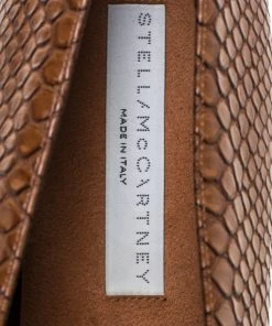 Best Sale 🛒 Stella McCartney Brown Python Embossed Faux Leather Wooden Clog 🩴 Sandals Size 39 For 👩 Women 😍 -Stella McCartney Shop luxury women stella mccartney used shoes p274680 004