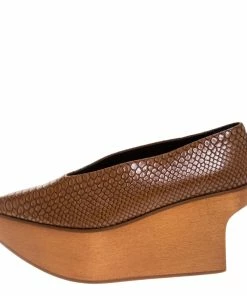 Best Sale 🛒 Stella McCartney Brown Python Embossed Faux Leather Wooden Clog 🩴 Sandals Size 39 For 👩 Women 😍 -Stella McCartney Shop luxury women stella mccartney used shoes p274680 005