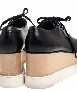 Discount 🎉 Stella McCartney Black Faux Leather Elyse Platform Derby 👟 Sneakers Size 36.5 For 👩 Women 👍 -Stella McCartney Shop luxury women stella mccartney used shoes p277115 002