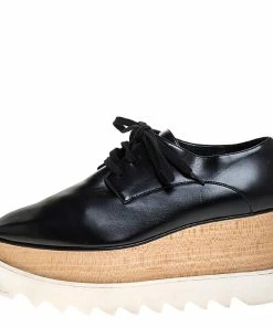 Discount 🎉 Stella McCartney Black Faux Leather Elyse Platform Derby 👟 Sneakers Size 36.5 For 👩 Women 👍 -Stella McCartney Shop luxury women stella mccartney used shoes p277115 005